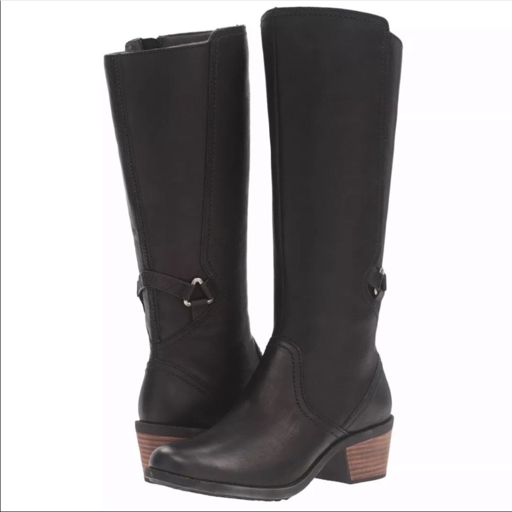 Teva Foxy Black Tall Leather Stylish Heel Boots